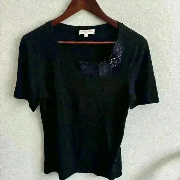 Tory Burch Marcelle Embellished T-shirt - Picture 2 of 7